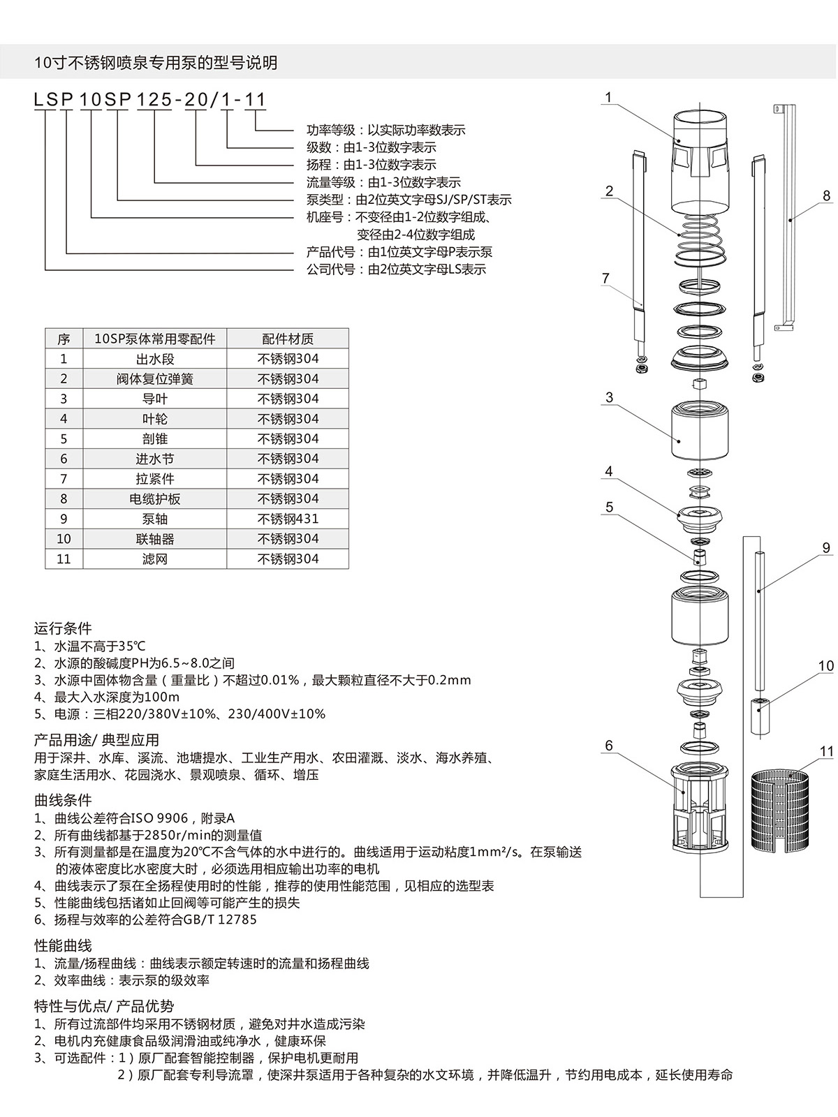 10寸不銹鋼噴泉專用泵 