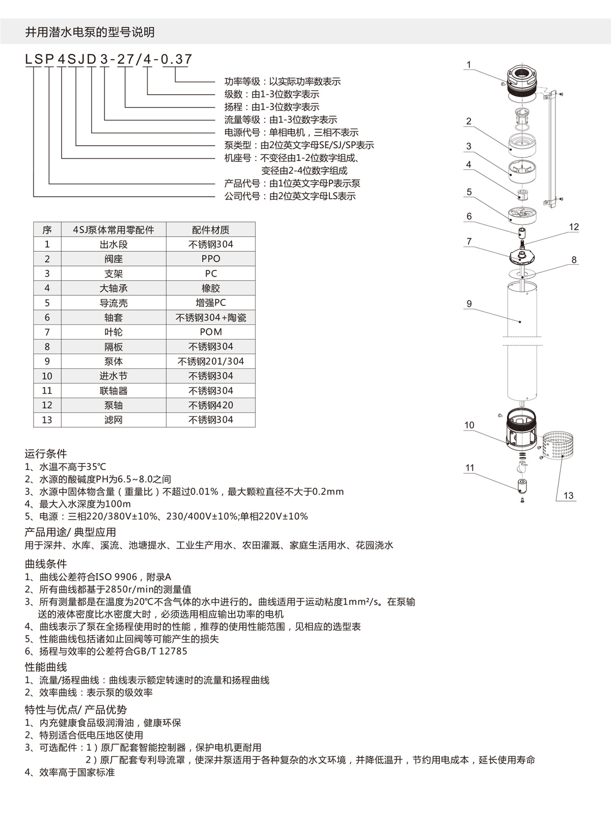 4SJ系列深井潛水泵