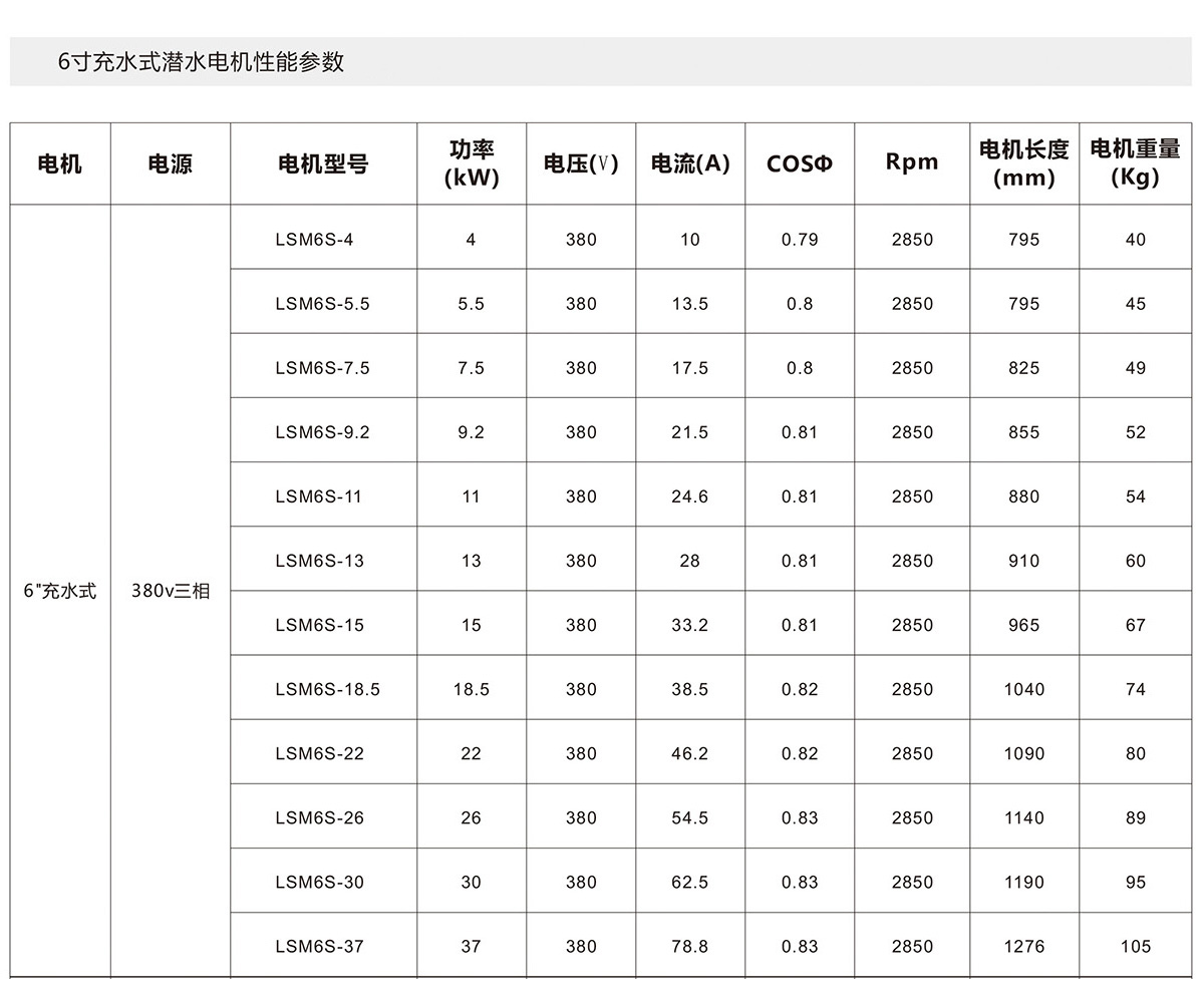 6寸充水式潛水電機(jī)(圖2)